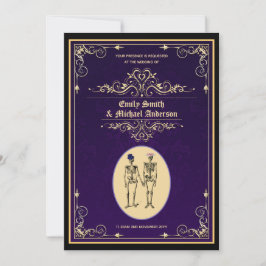 Invitación Ensayo de compromiso con Bodas de esqueletos de ép
