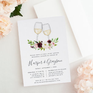 Invitación Ensayo de degustación de vino de Rubor Romance