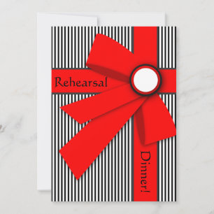 Invitación Ensayo de doblez de regalo en blanco y rojo negro