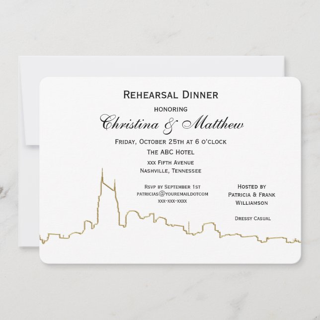 Invitación Ensayo de esquema de línea aérea de Nashville Tenn (Anverso)