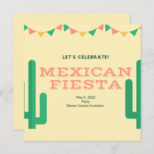 Invitación Ensayo de Fiesta Mexicano Cena Cactus Floral