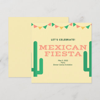 Invitación Ensayo de Fiesta Mexicano Cena Cactus Floral