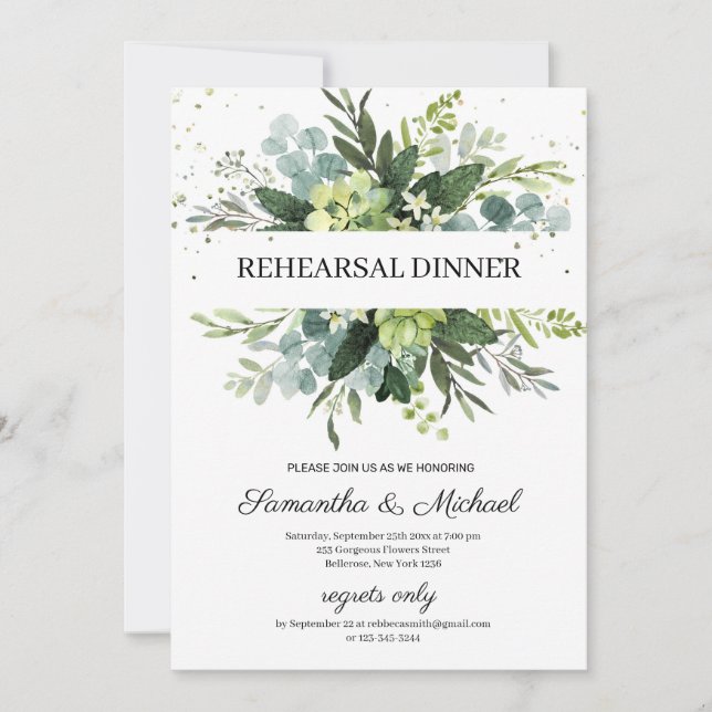 Invitación Ensayo de floraciones de follaje exitoso moderno (Anverso)