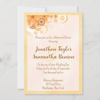 Invitación Ensayo de Hibiscus Floral de marfil