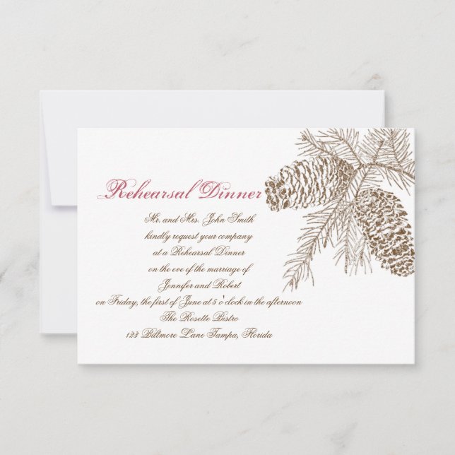Invitación Ensayo de la boda de la naturaleza del cono del (Anverso)