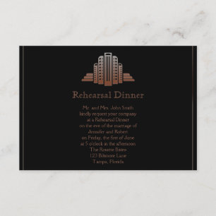 Invitación Ensayo de la boda de la torre del art déco
