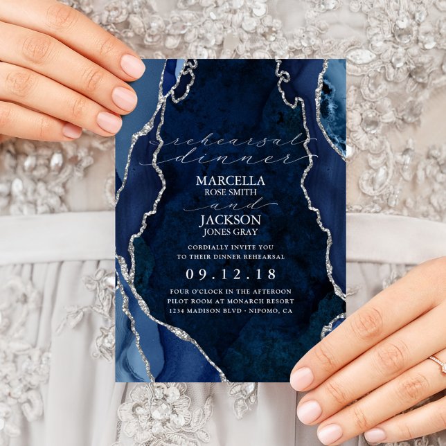 Invitación Ensayo de la cena de mármol y plata (Subido por el creador)
