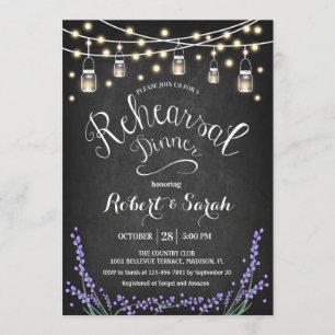 Invitación Ensayo de lavanda de las luces de cartón