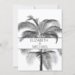 Invitación Ensayo de matrimonio elegante de árbol de palmeras