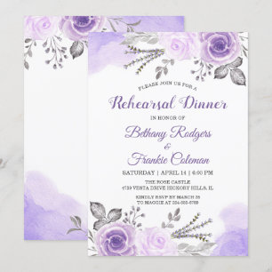 Invitación Ensayo de Moda floral púrpura de la moda Pastel