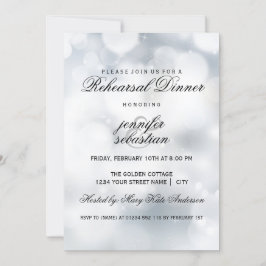 Invitación Ensayo de Moda lujosa de plata bokeh