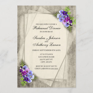 Invitación Ensayo de pansias rusticas geométricas