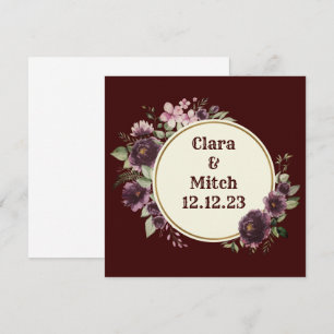 Invitación Ensayo de Recepción de Boda Vino Elegante