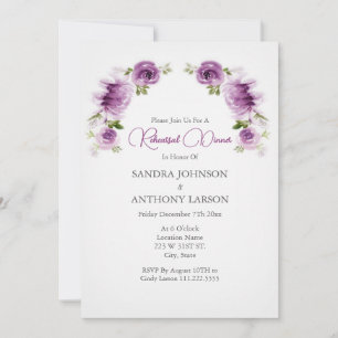Invitación Ensayo de rosas y peonías fucsias en acuarela  