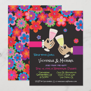 Invitación Ensayo de tostadas de Fiesta de Flores Cena