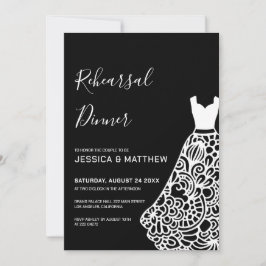 Invitación Ensayo de vestir de Boda de encaje blanco