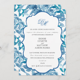 Invitación Ensayo del Boda azul de azúcar y paracaídas de esp