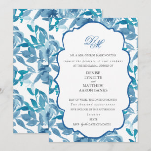 Invitación Ensayo del Boda azul de azúcar y paracaídas de esp