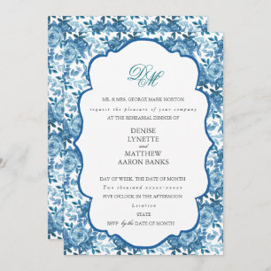Invitación Ensayo del Boda azul de azúcar y paracaídas de esp