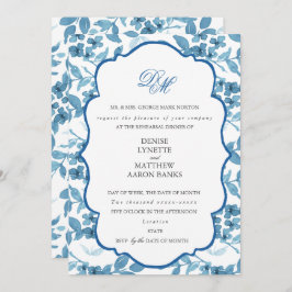 Invitación Ensayo del Boda azul de azúcar y paracaídas de esp