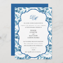 Invitación Ensayo del Boda azul de azúcar y paracaídas de esp