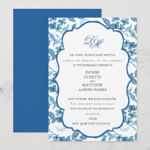 Invitación Ensayo del Boda azul de azúcar y paracaídas de esp