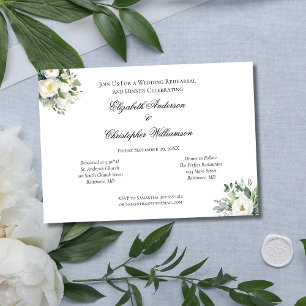 Invitación Ensayo del Boda botánico de Eucalipto de Rosa Blan
