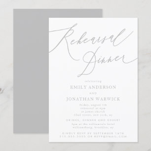 Invitación Ensayo del Boda clásico brillante de caligrafía