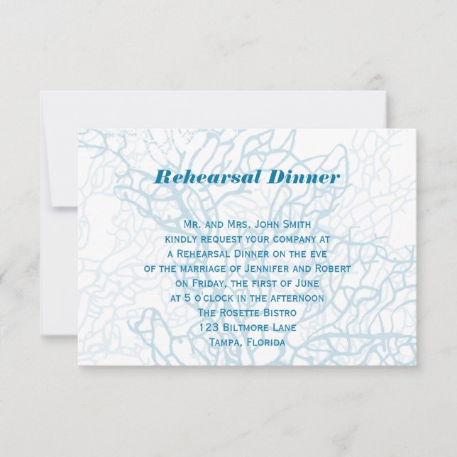 Invitación Ensayo del Boda de amor a la tortuga Aqua (Anverso)