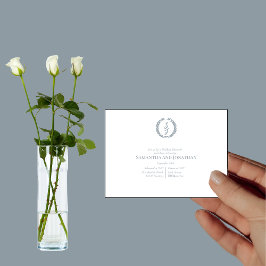 Invitación Ensayo del Boda de guirnaldas de monograma azul tu