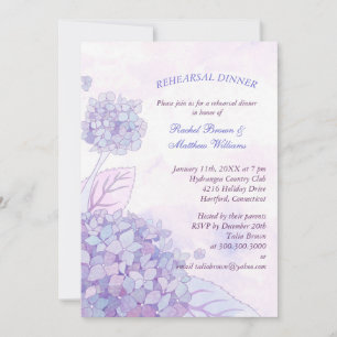 Invitación Ensayo del Boda de Hydrangea del país Cena