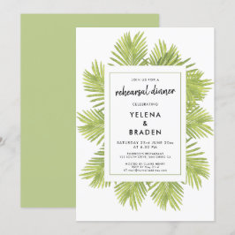 Invitación Ensayo del boda de la palmera tropical