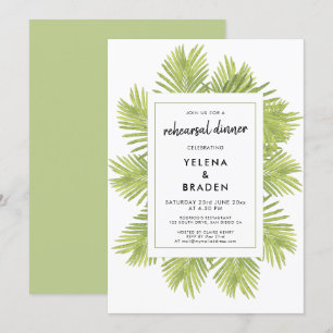 Invitación Ensayo del boda de la palmera tropical