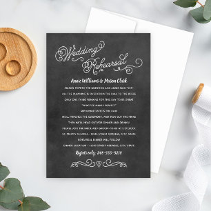 Invitación Ensayo del Boda de pizarra negra rusa