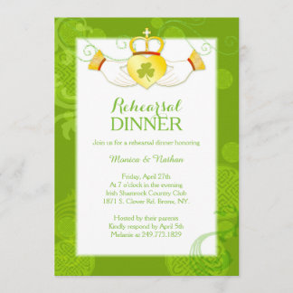 Invitación Ensayo del Boda del anillo de Claddagh irlandés