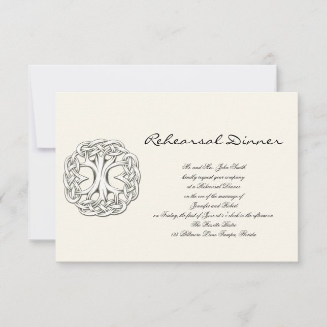Invitación Ensayo del Boda del árbol celta de la vida (Anverso)
