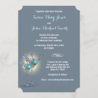 Ensayo del boda del cóctel blanco azul