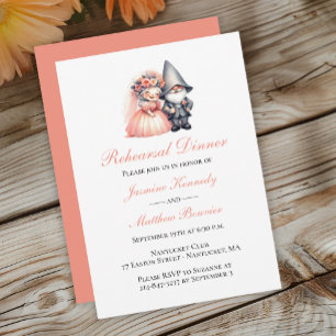 Invitación Ensayo del Boda del Gnome Naranja del Jardín capri
