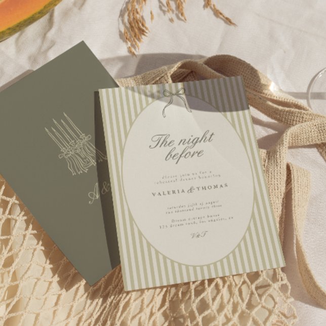 Invitación Ensayo del Boda verde de banda caprichosa (Subido por el creador)