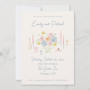 Invitación Ensayo del Pastel caprichoso y caprichoso a mano C