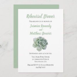 Invitación Ensayo floral Cena Cactus Éxito Verde