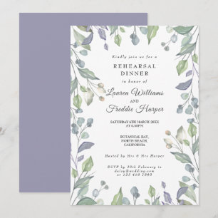 Invitación Ensayo floral de color de agua del país Lilac