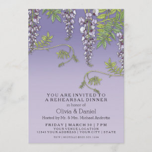 Invitación Ensayo floral de las glicinias del vintage de