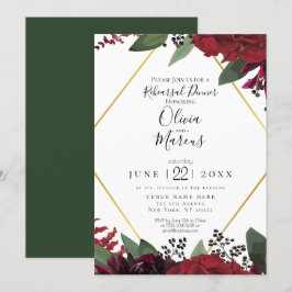 Invitación ENSAYO  | Floral Marsala Burgundy Rica y Elegante