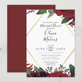 Invitación ENSAYO  | Floral Marsala Burgundy Rico y Elegante