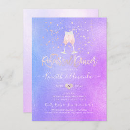 Invitación Ensayo iridiscente PixDezines Cena Champagne