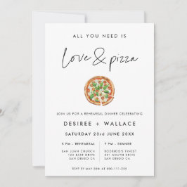 Invitación Ensayo Minimalista moderno de amor y Boda de pizza