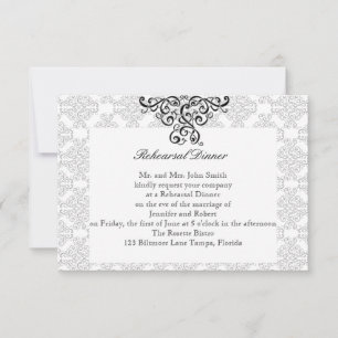 Invitación Ensayo moderno de matrimonio en blanco y negro