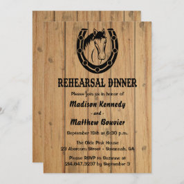 Invitación Ensayo occidental cena Boda rústico de madera de c