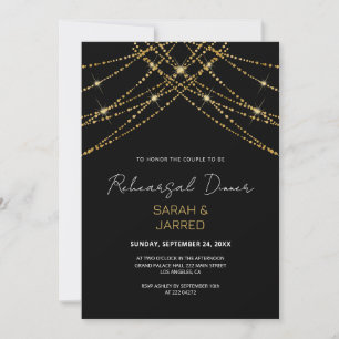 Invitación Ensayo romántico de cadena dorada